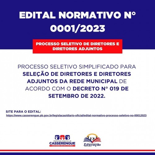 EDITAL NORMATIVO N° 0001/2023